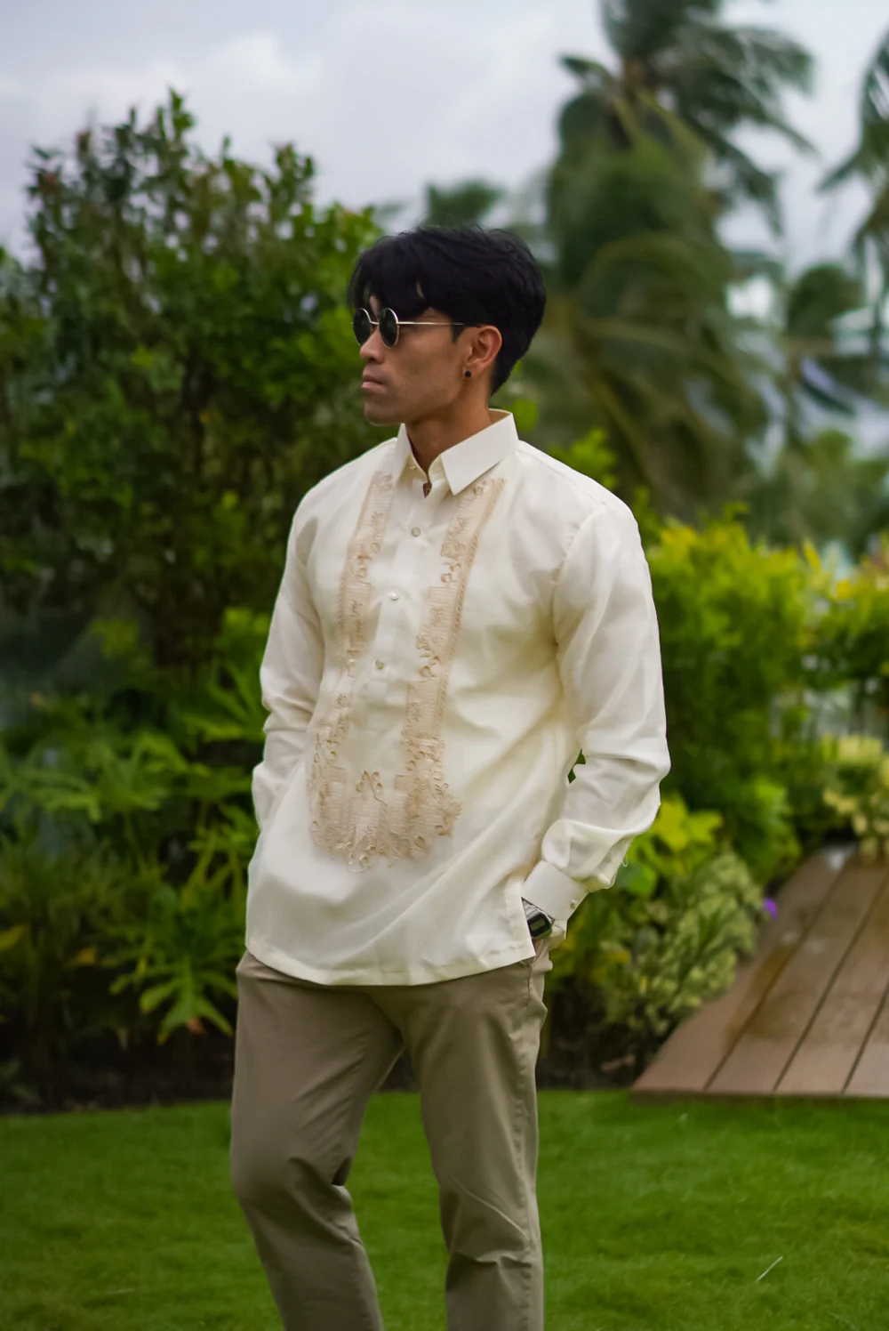 'Antonio' Classic Barong Tagalog – Cream, Organza - Image 4