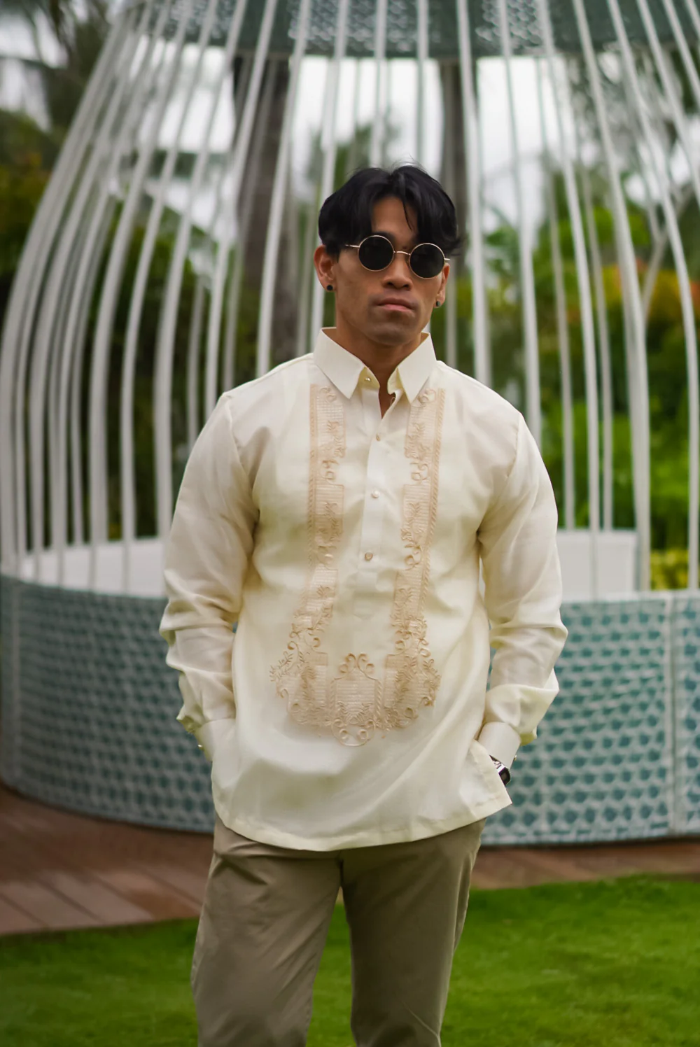 'Antonio' Classic Barong Tagalog – Cream, Organza - Image 5
