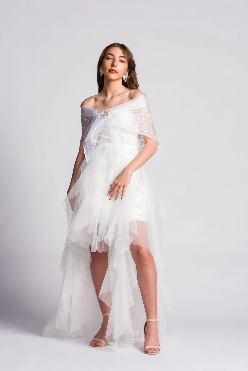 'Maria Clara' Filipiniana Alampay (Snow White) - Image 5