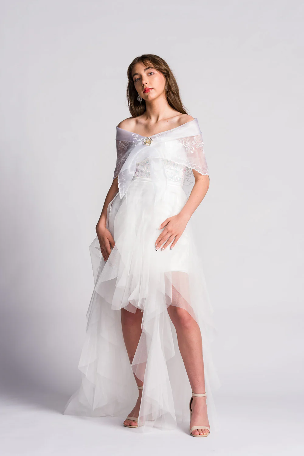 'Maria Clara' Filipiniana Alampay (Snow White) - Image 8