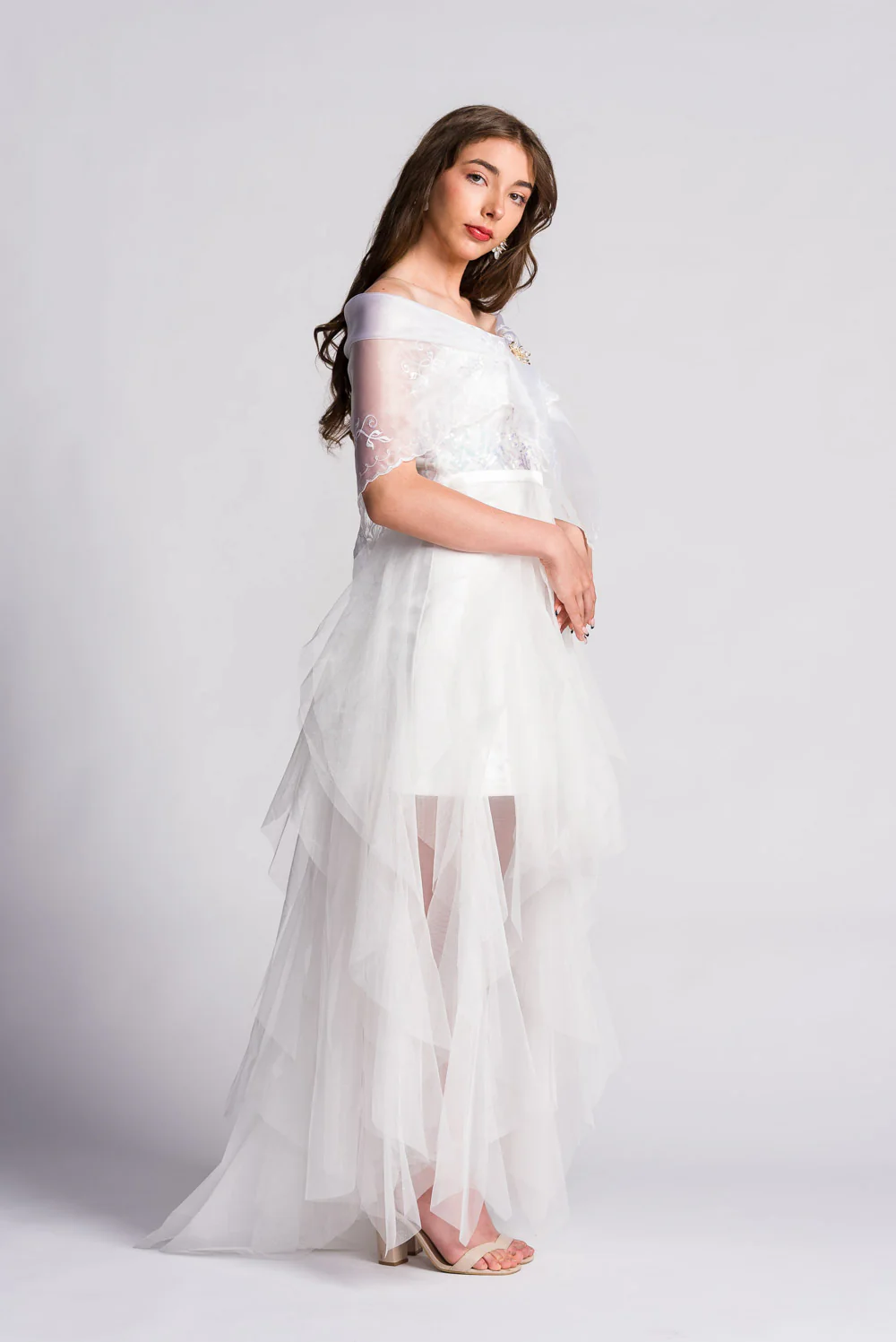 'Maria Clara' Filipiniana Alampay (Snow White) - Image 6