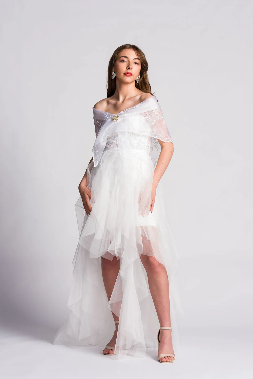 'Maria Clara' Filipiniana Alampay (Snow White) - Image 3