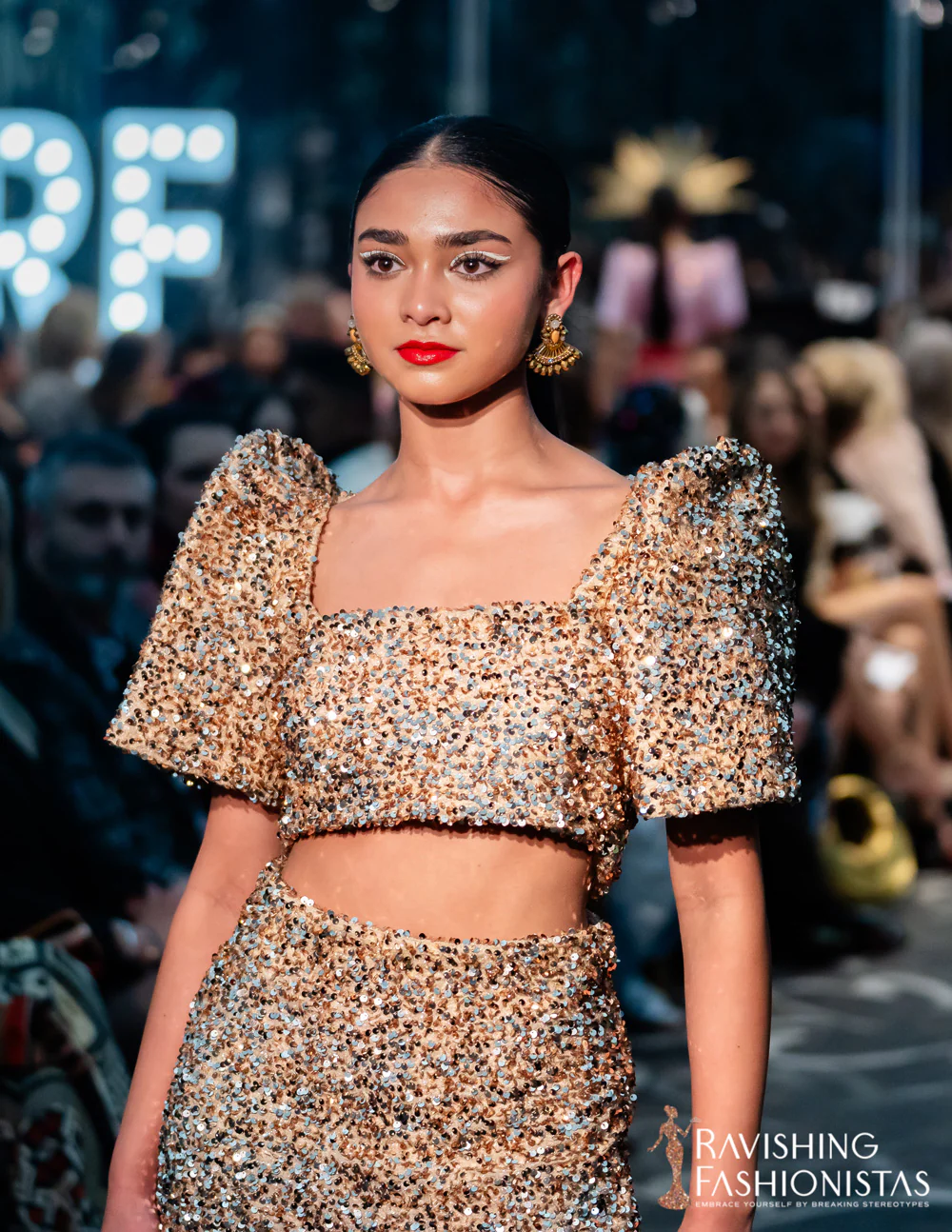 'Binibini' Sequin Modern Filipiniana Crop Top (Gold) - Image 28