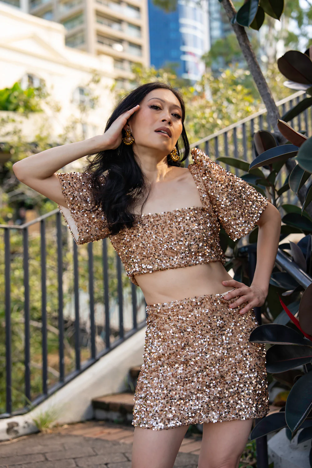 'Binibini' Sequin Mini Skirt (Gold) - Image 24