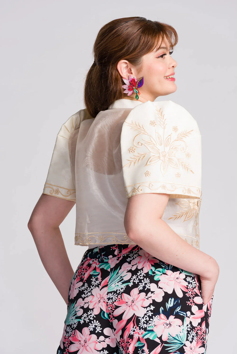 'Mutya' Filipiniana Bolero (Cream) - Image 4