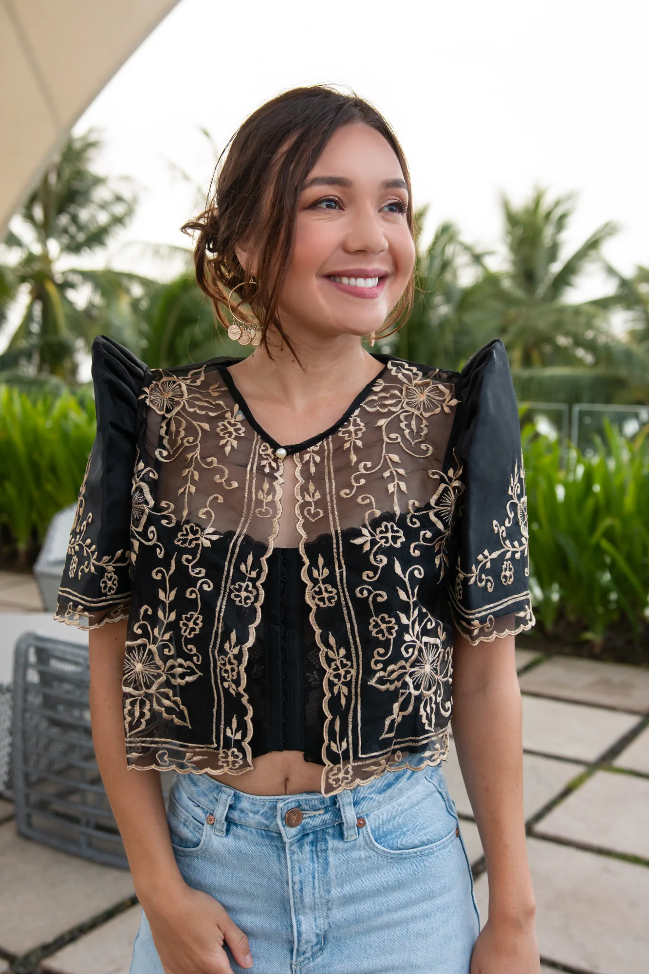 'Carmen' Filipiniana Bolero (Black) - Image 12