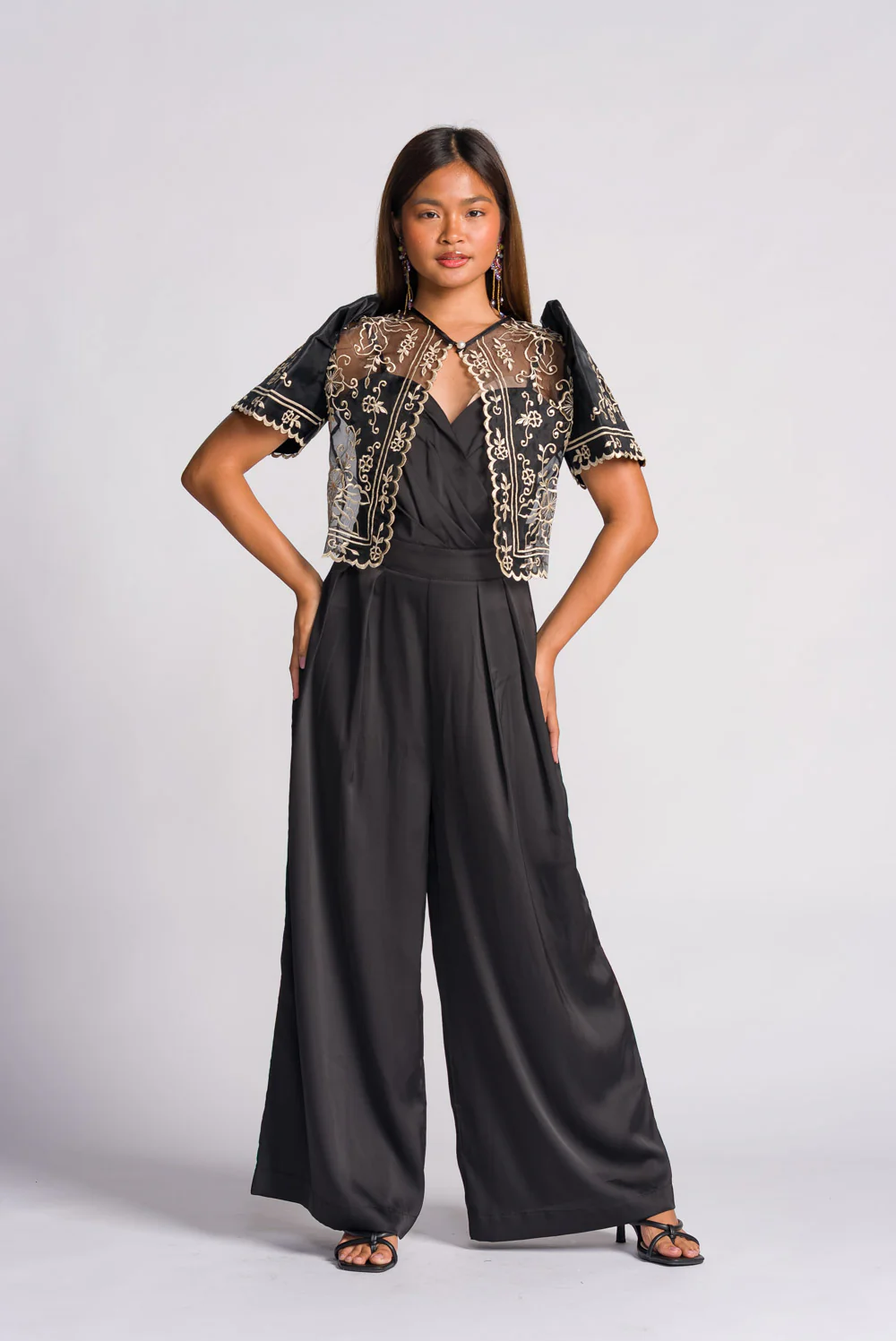 'Carmen' Filipiniana Bolero (Black) - Image 5