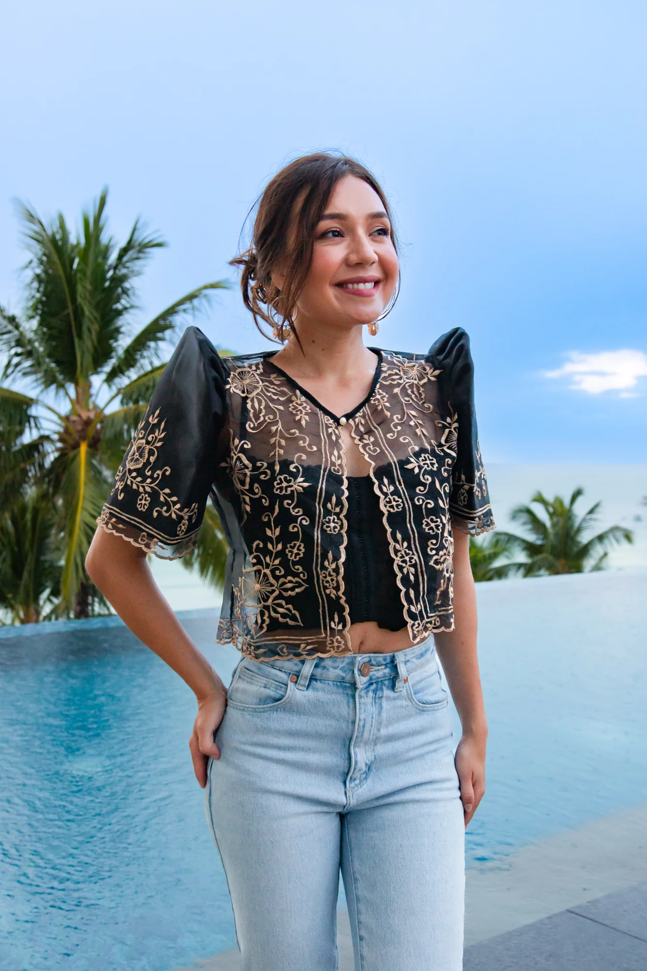 'Carmen' Filipiniana Bolero (Black) - Image 9