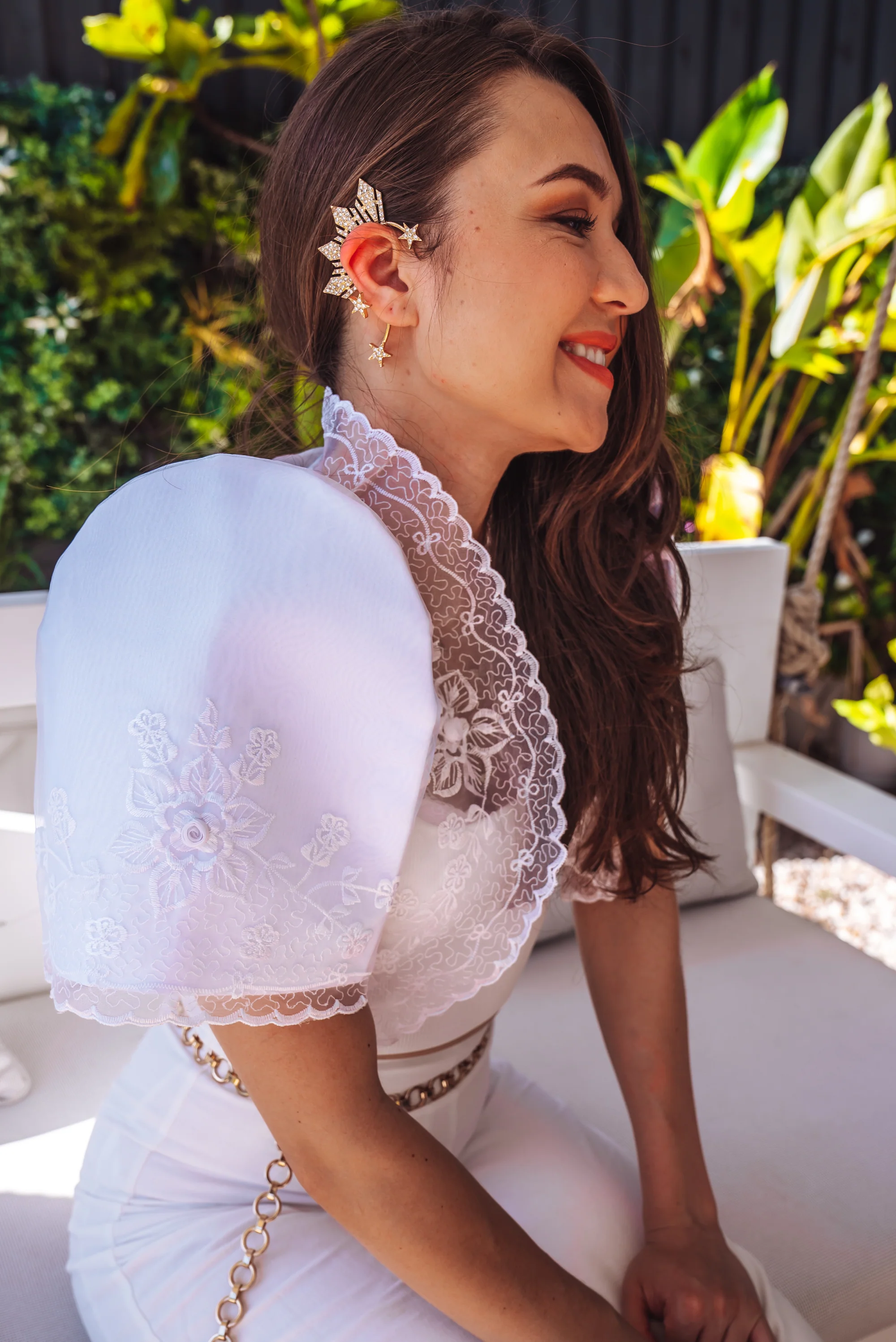 'Catriona' Sun & Stars Ear Cuff (Gold | Bejewelled) - Image 3