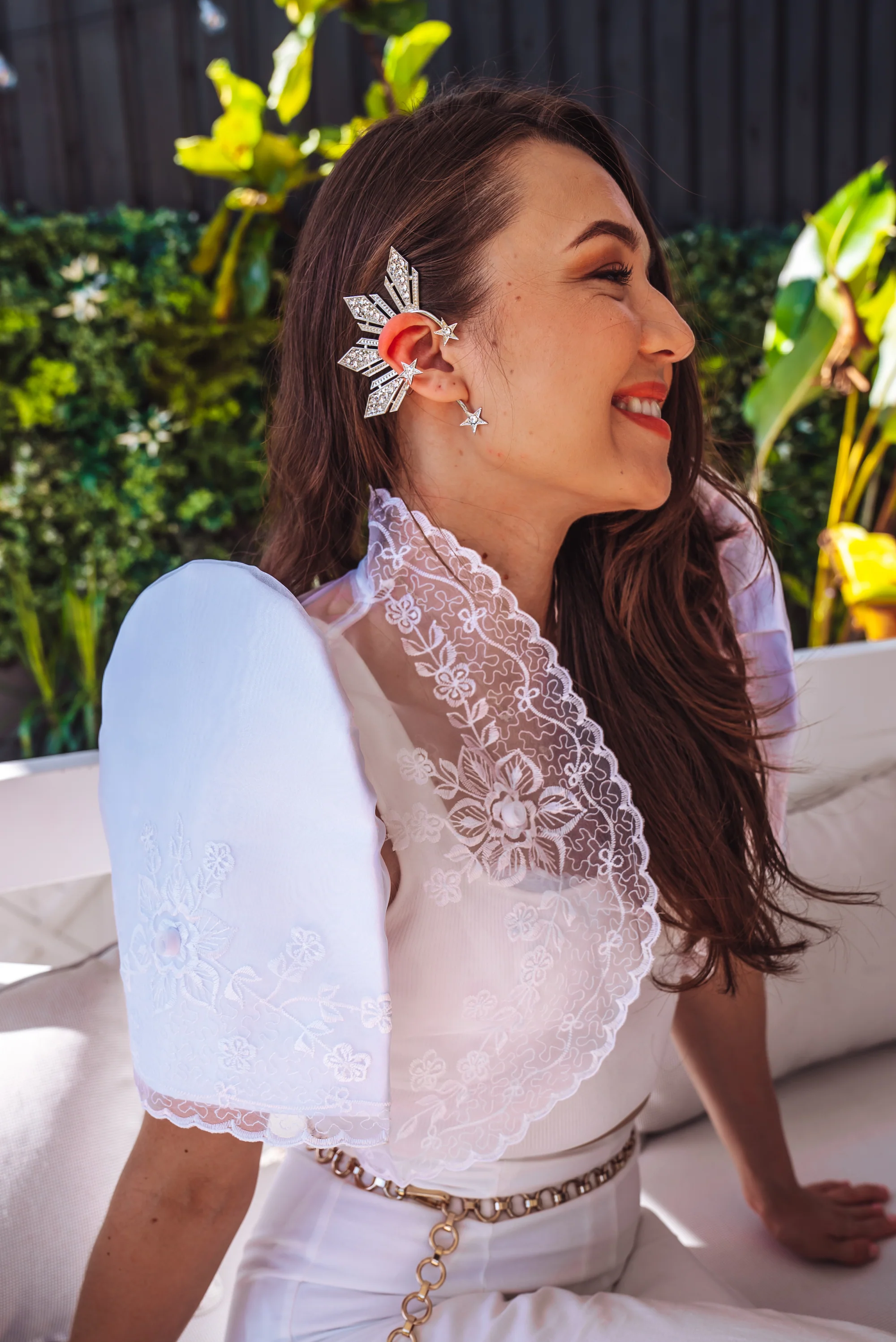 'Catriona' Sun & Stars Ear Cuff (Silver | Glam) - Image 3