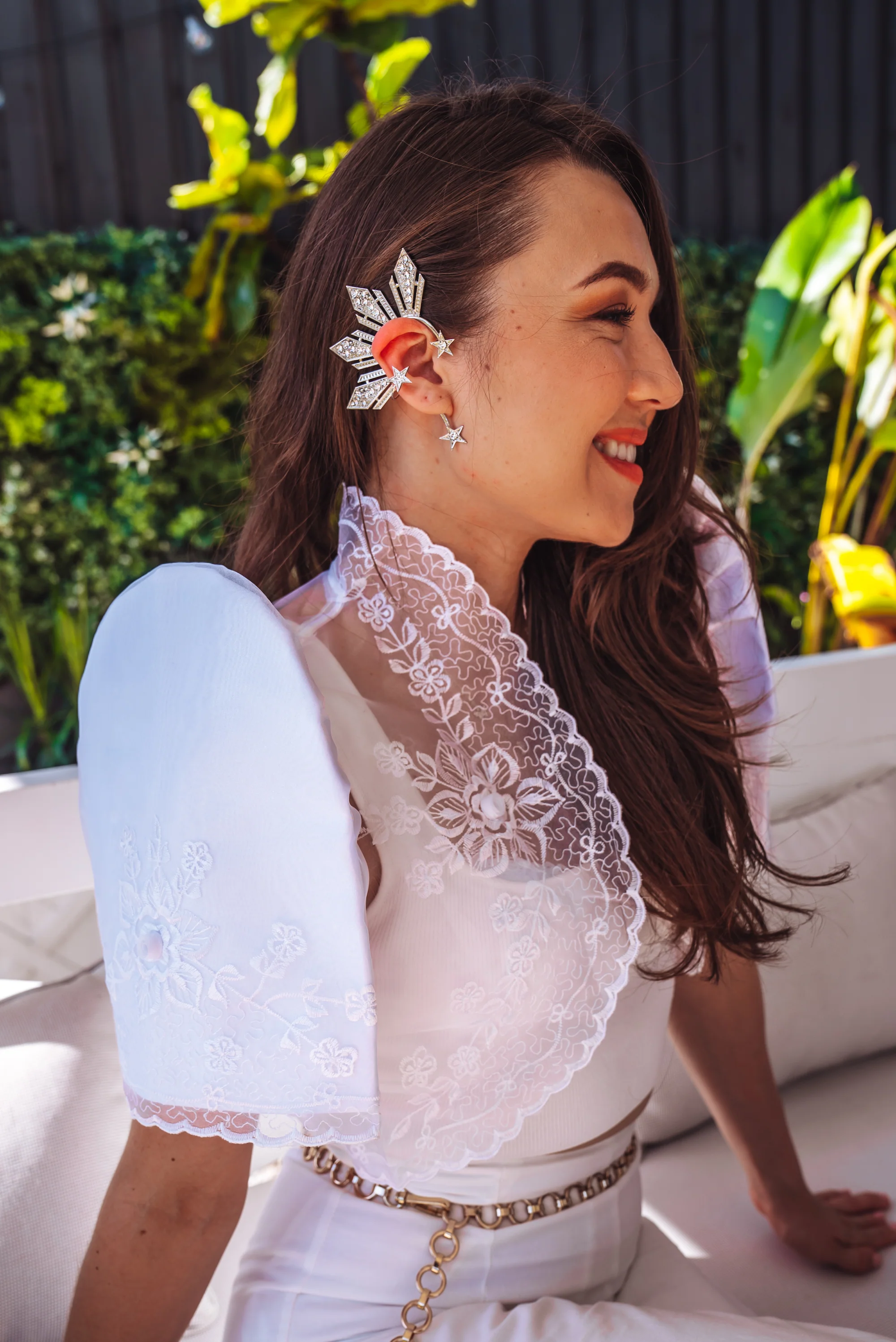 'Catriona' Sun & Stars Ear Cuff (Silver | Glam) - Image 4