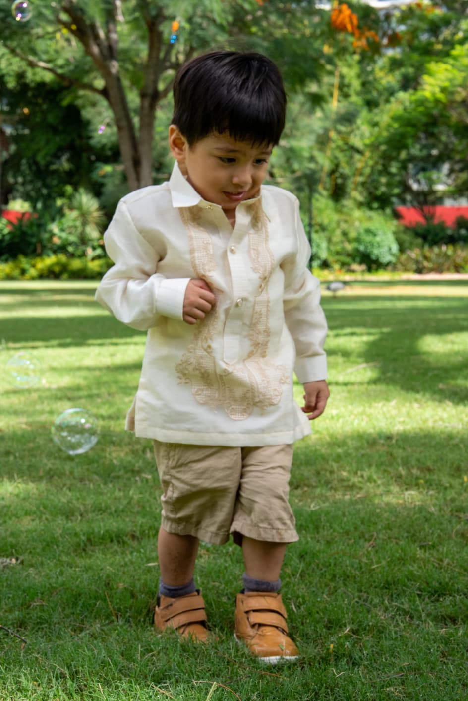 'Antonito' Children's Barong Tagalog – Cream, Organza - Image 10