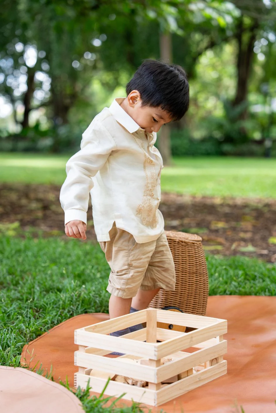 'Antonito' Children's Barong Tagalog – Cream, Organza - Image 12