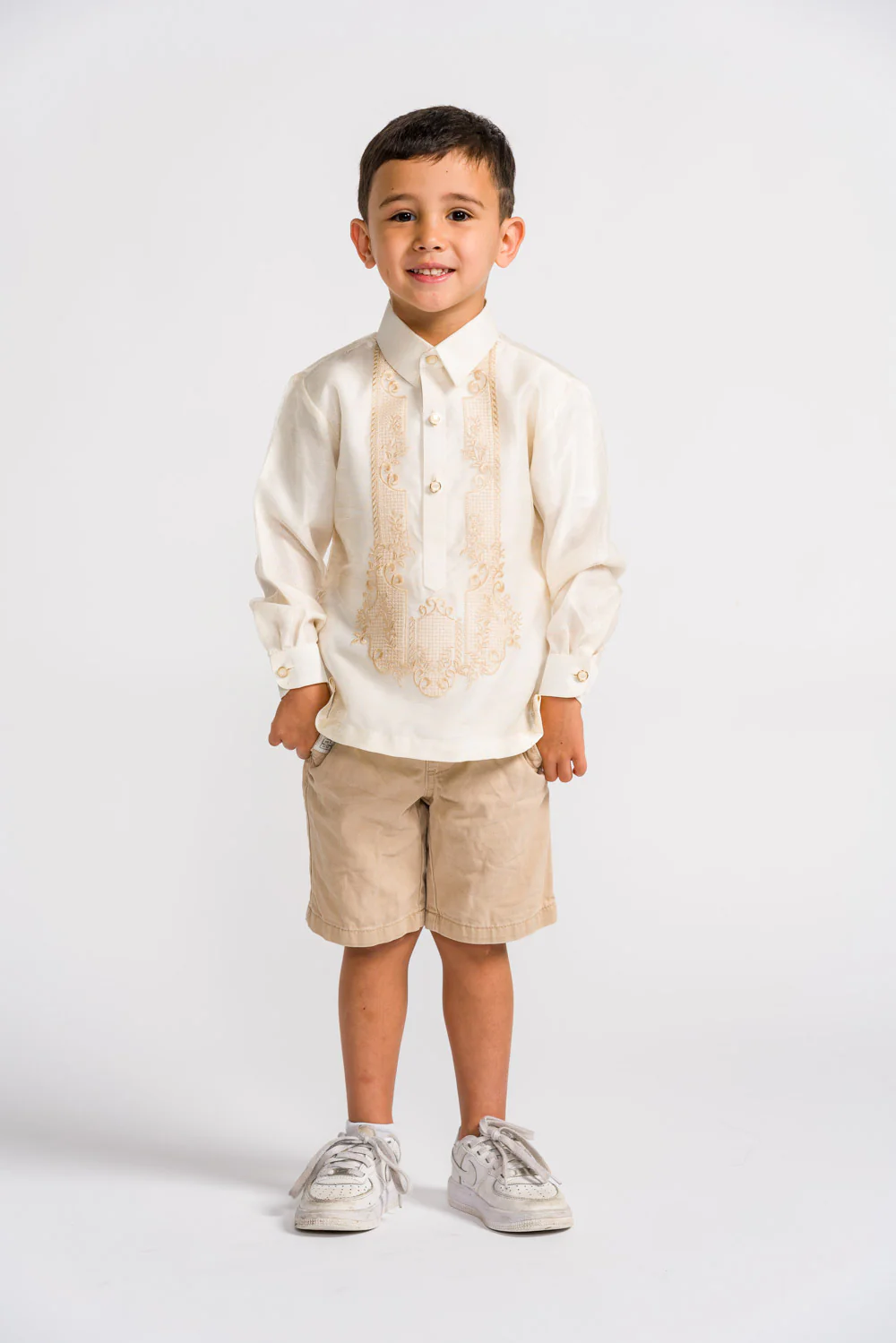 'Antonito' Children's Barong Tagalog – Cream, Organza - Image 3