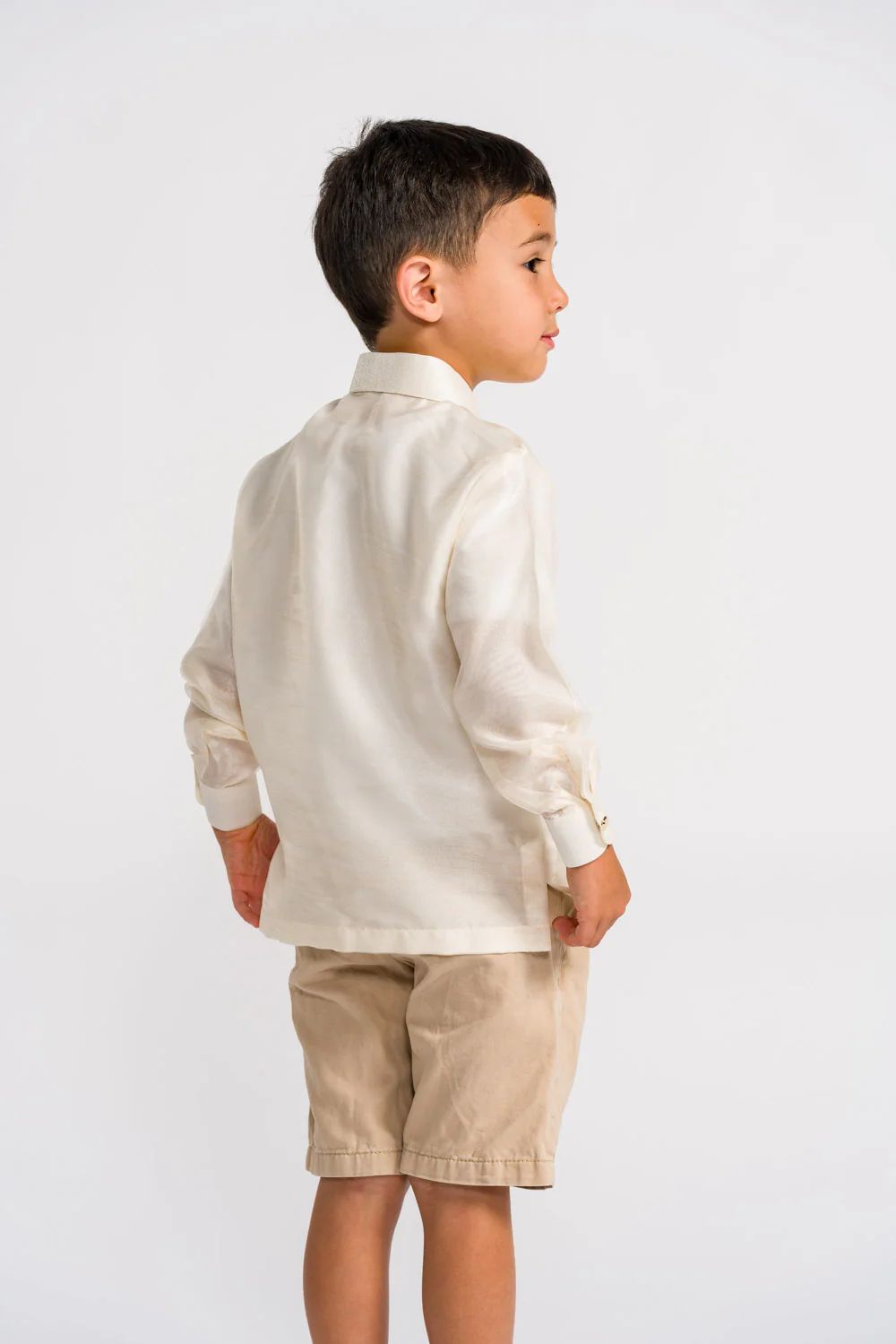 'Antonito' Children's Barong Tagalog – Cream, Organza - Image 5