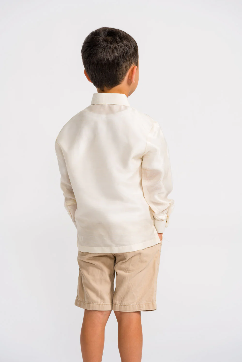 'Antonito' Children's Barong Tagalog – Cream, Organza - Image 6