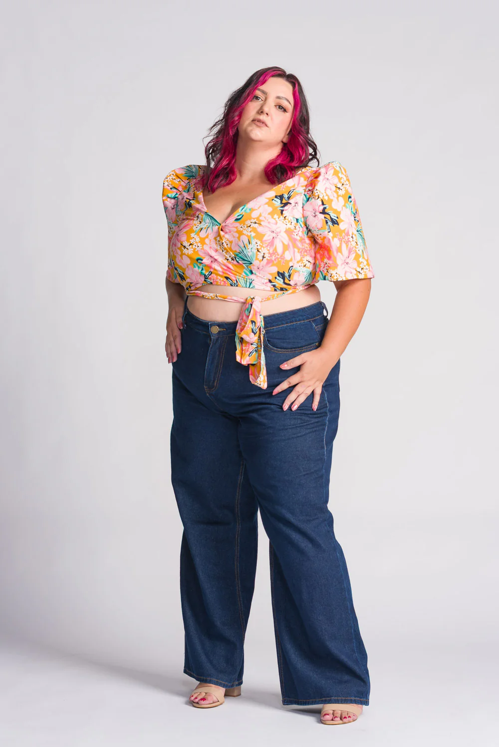 'Cora' Modern Filipiniana Wrap Top (Floral) - Image 10