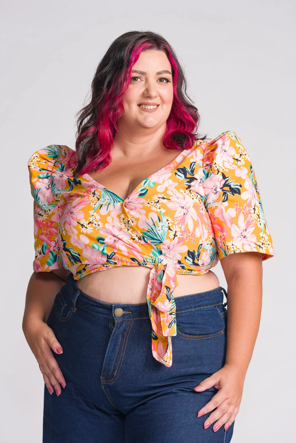 'Cora' Modern Filipiniana Wrap Top (Floral) - Image 11