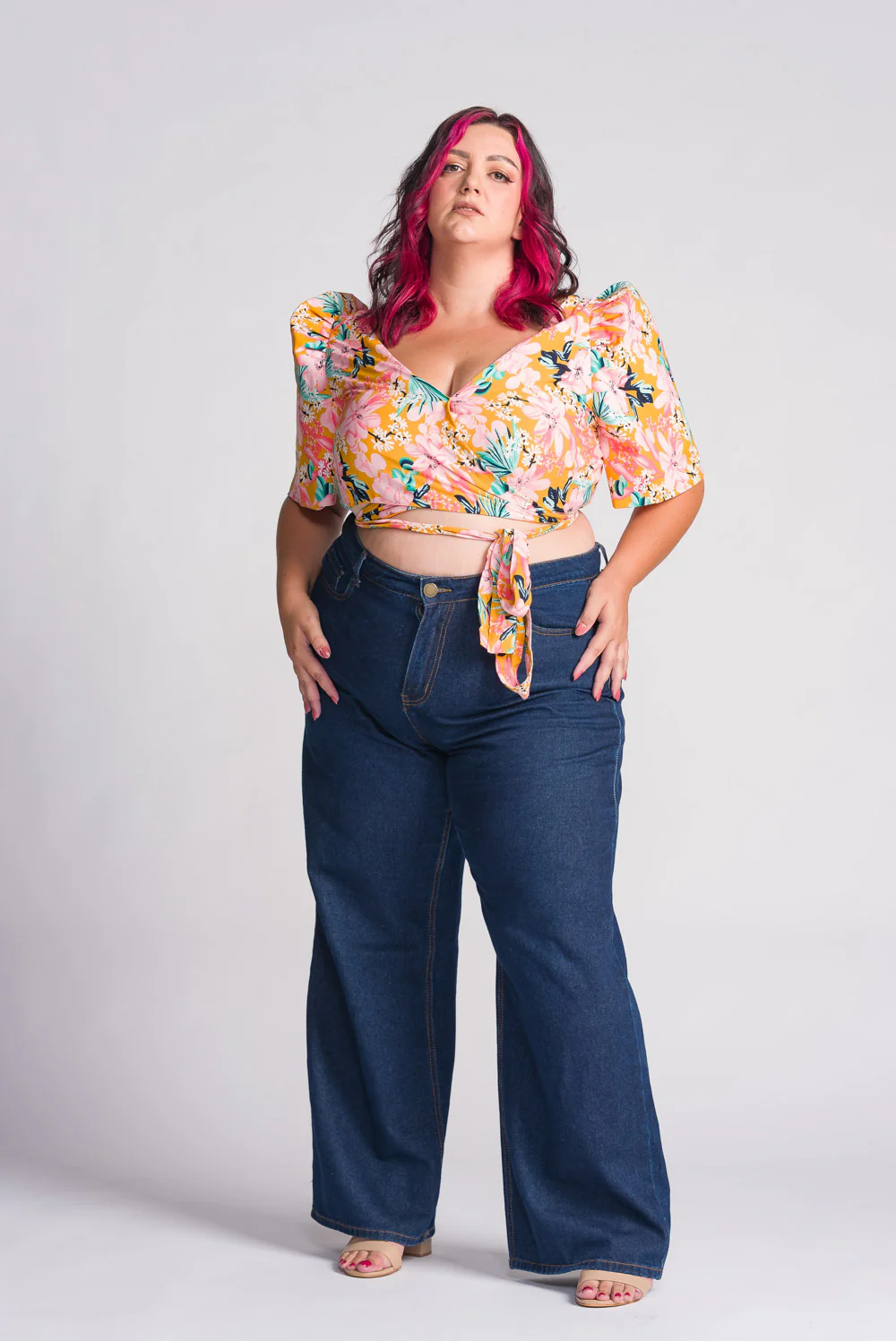 'Cora' Modern Filipiniana Wrap Top (Floral) - Image 12