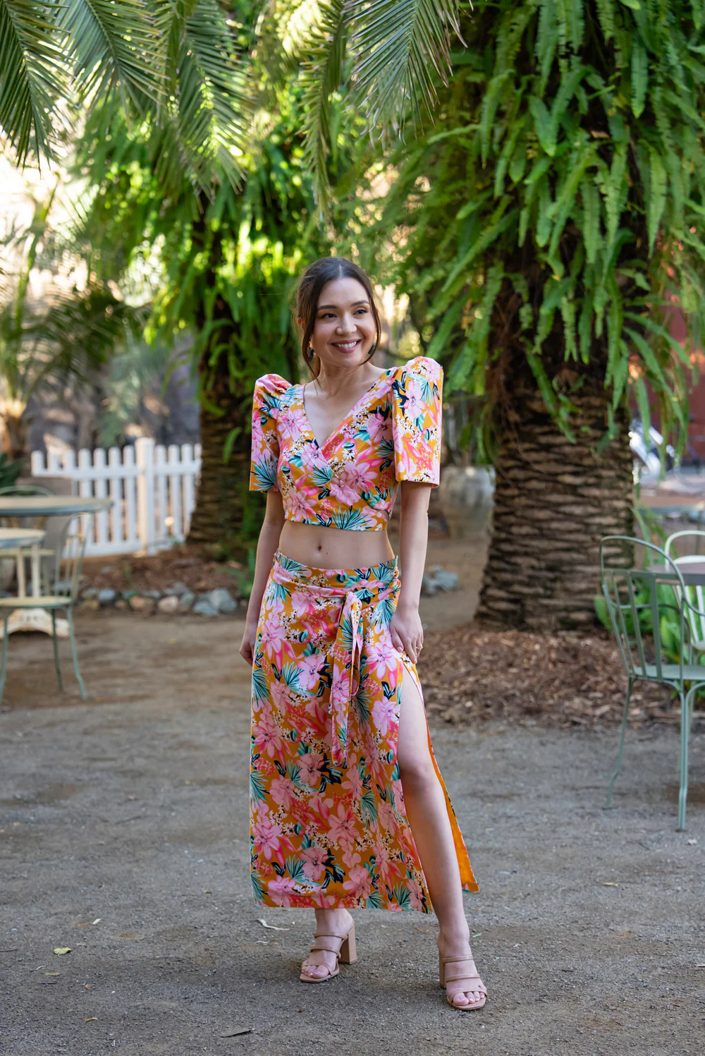 'Cora' Modern Filipiniana Wrap Top (Floral) - Image 19