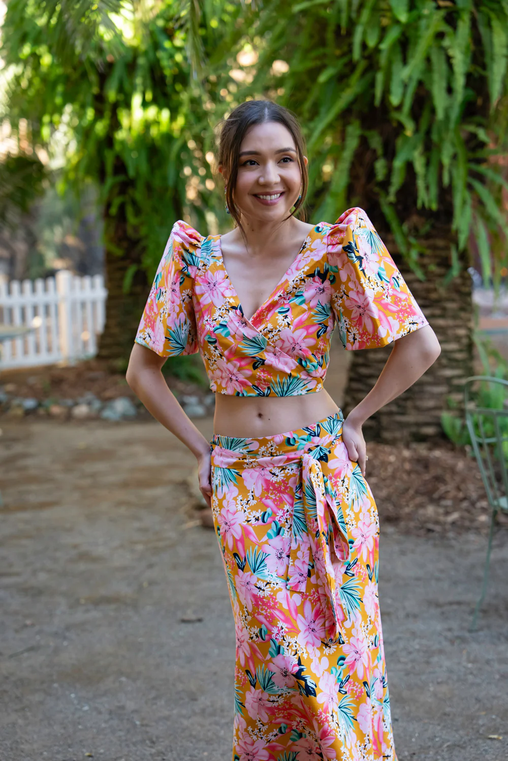 'Cora' Modern Filipiniana Wrap Top (Floral) - Image 22