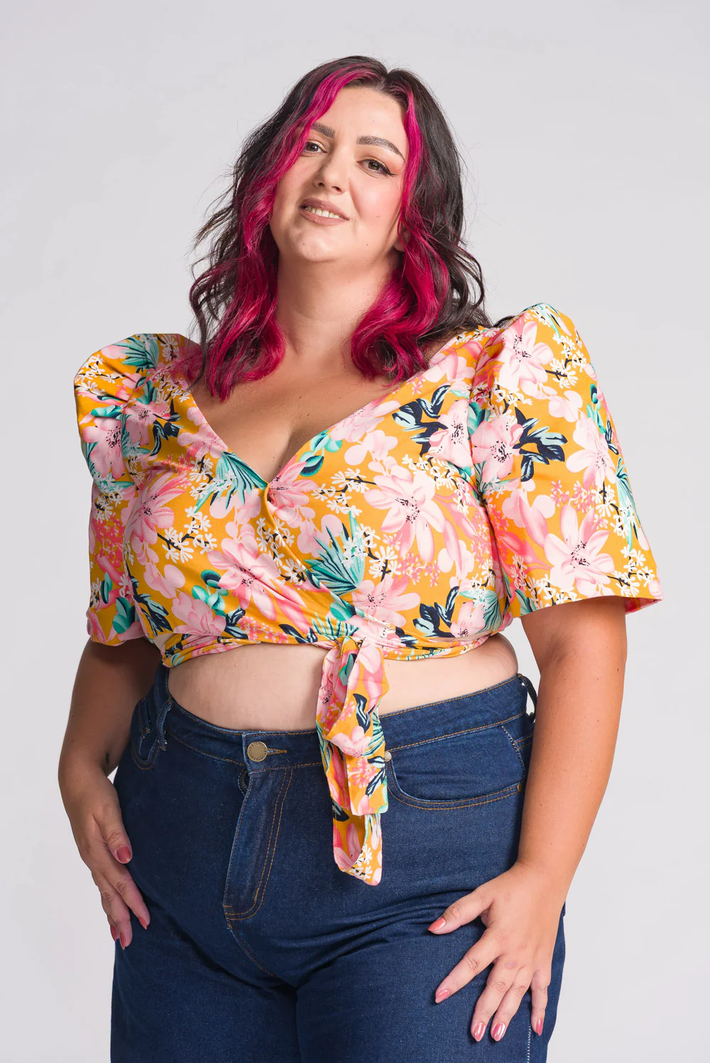 'Cora' Modern Filipiniana Wrap Top (Floral) - Image 8