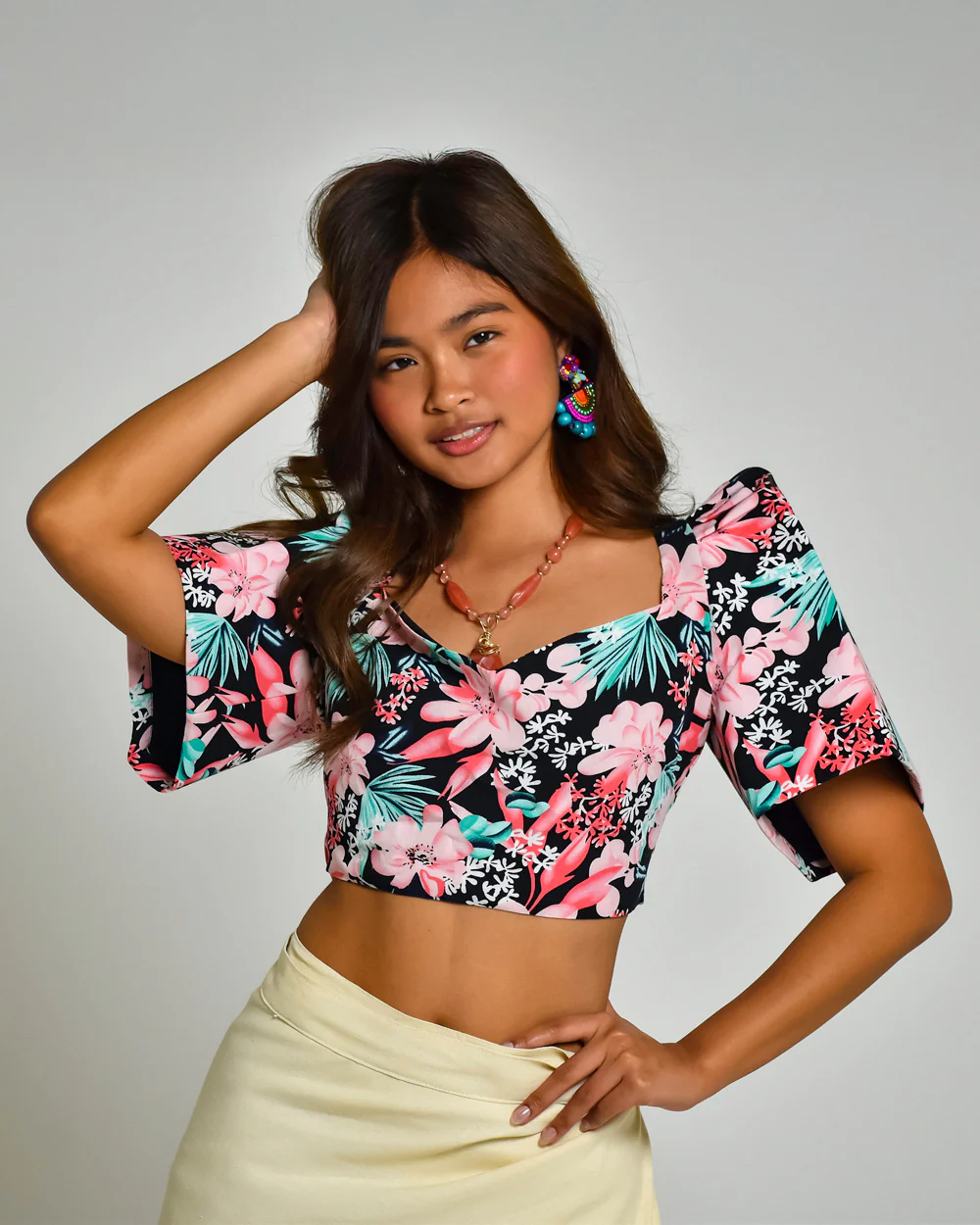 'Sia' Modern Filipiniana Top (Floral) - Image 10
