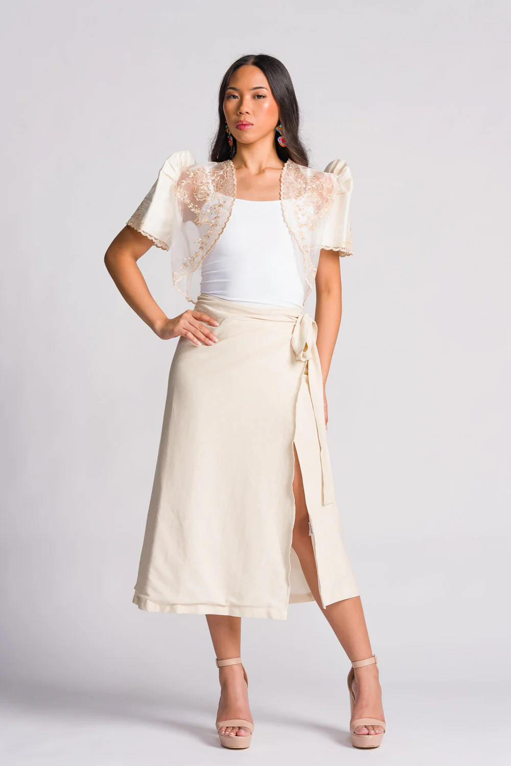 'Maria' Filipiniana Bolero (Cream) - Image 4