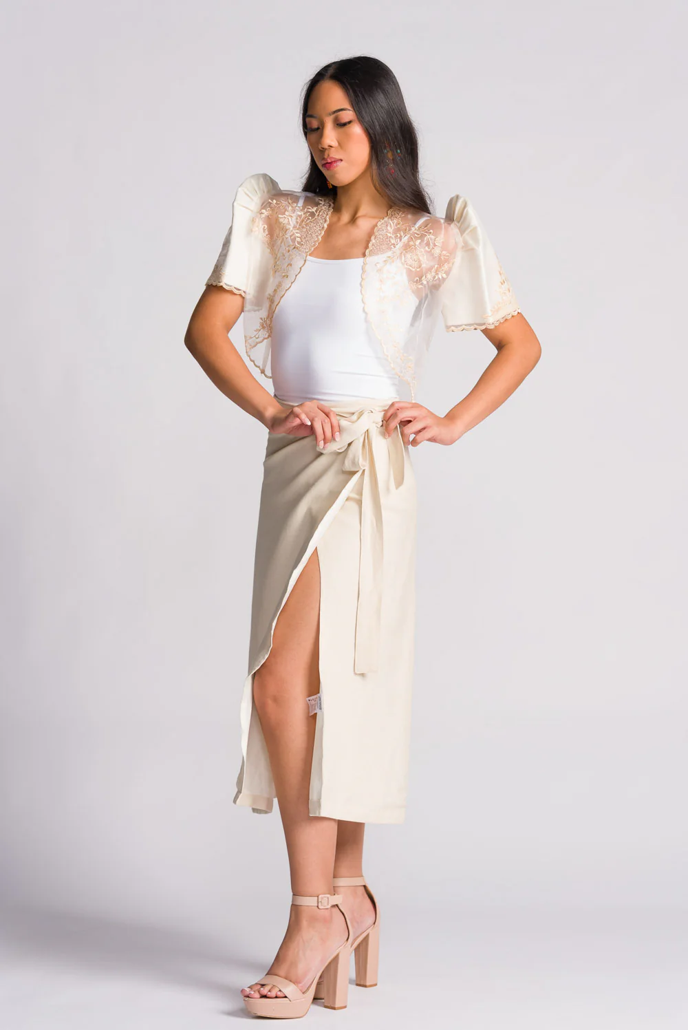 'Maria' Filipiniana Bolero (Cream) - Image 8