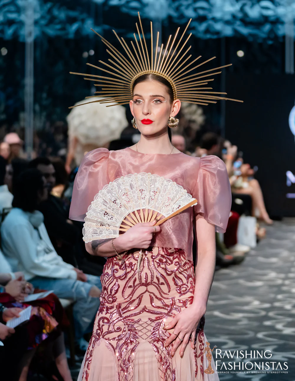 'Dahlia' Ribbon Tie-Up Modern Filipiniana Blouse (Blush Pink) - Image 16