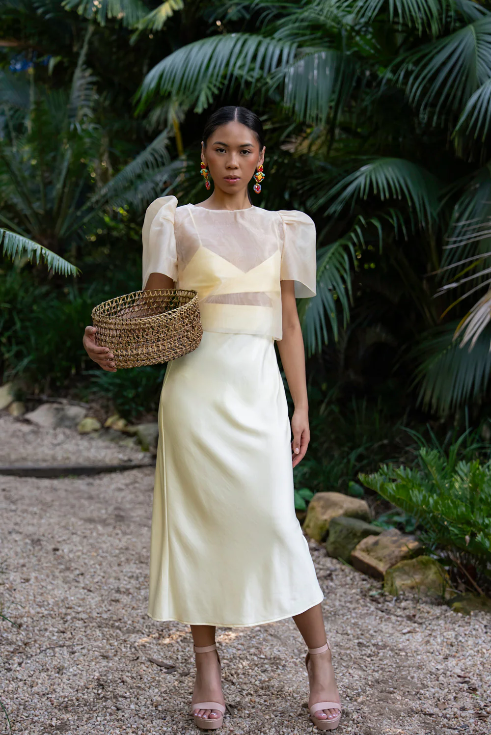 'Dahlia' Ribbon Tie-Up Modern Filipiniana Blouse (Cream) - Image 16