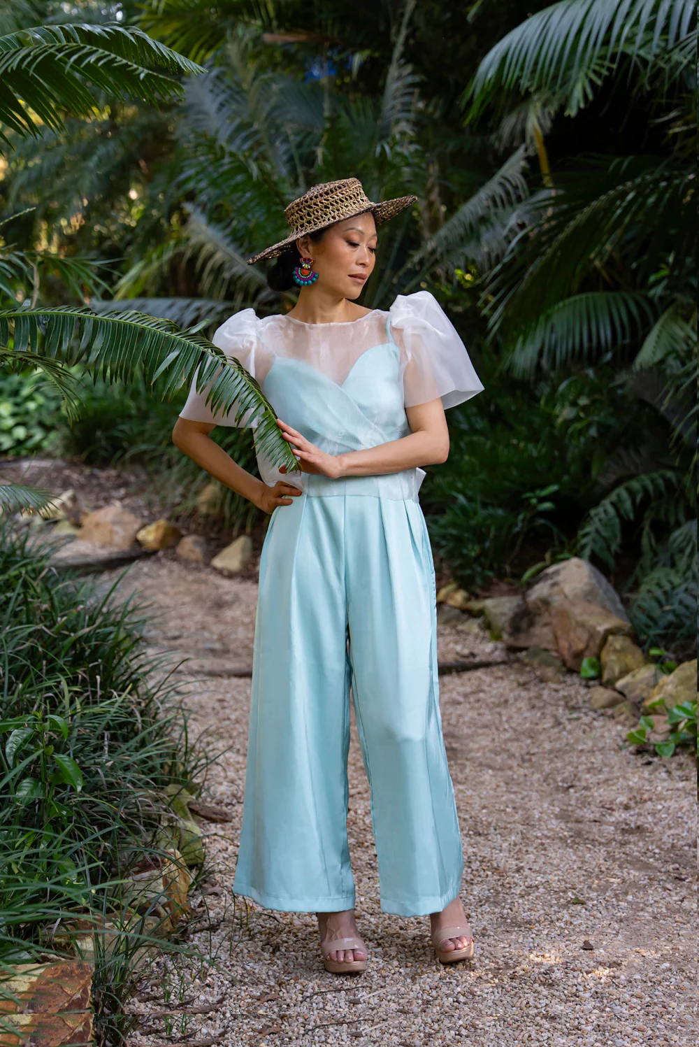 'Dahlia' Ribbon Tie-Up Modern Filipiniana Blouse (Snow White) - Image 22