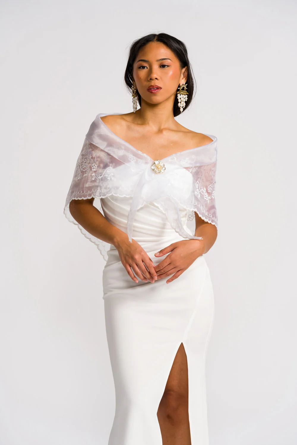 'Maria Clara' Filipiniana Alampay (Snow White) - Image 11