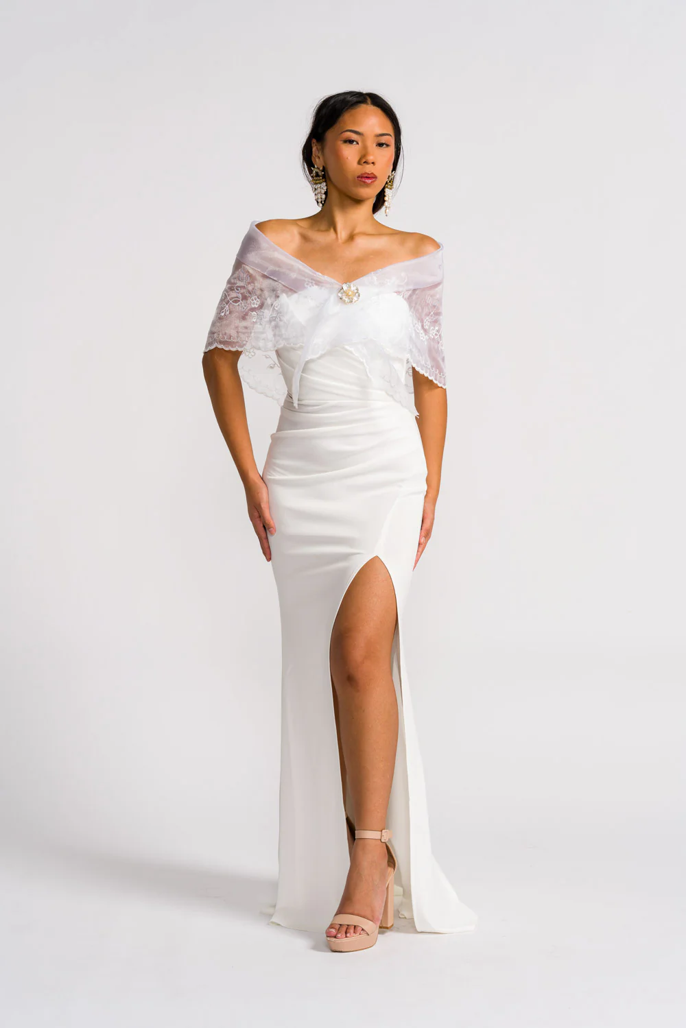 'Maria Clara' Filipiniana Alampay (Snow White) - Image 10