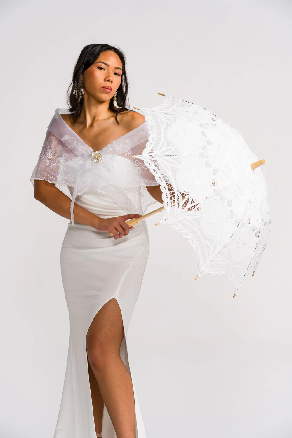 'Payong' Lace Parasol (Snow White) - Image 3