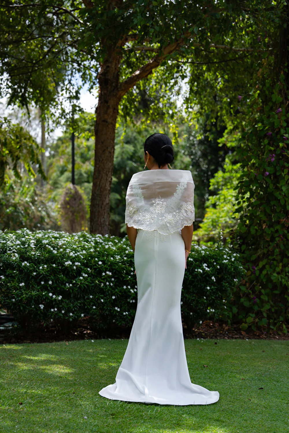 'Florence' Floral Embellished Formal & Bridal Dress (Ivory White) - Image 16