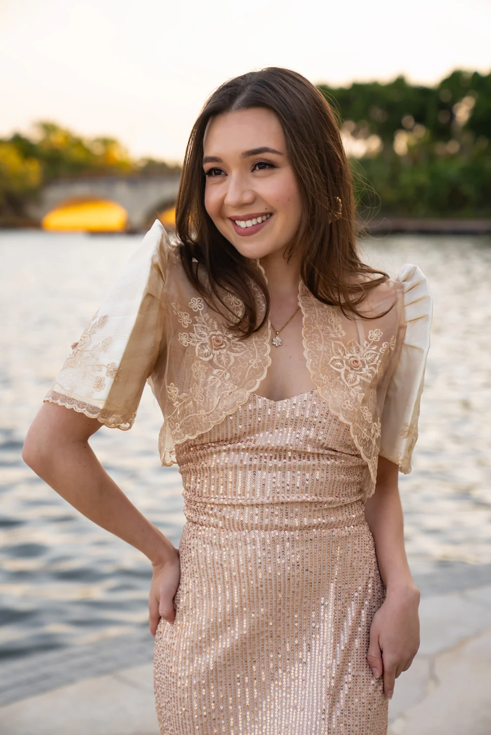 'Kim' Sequin Prom & Formal Dress (Rose Gold) - Image 3