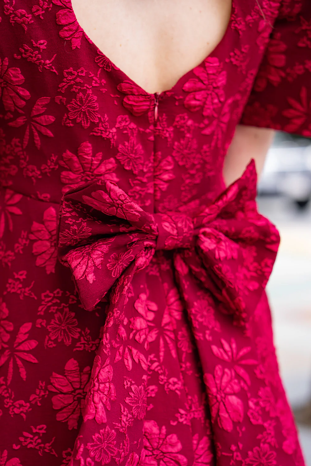 'Love' Midi Filipiniana Dress (Rose Red) - Image 23