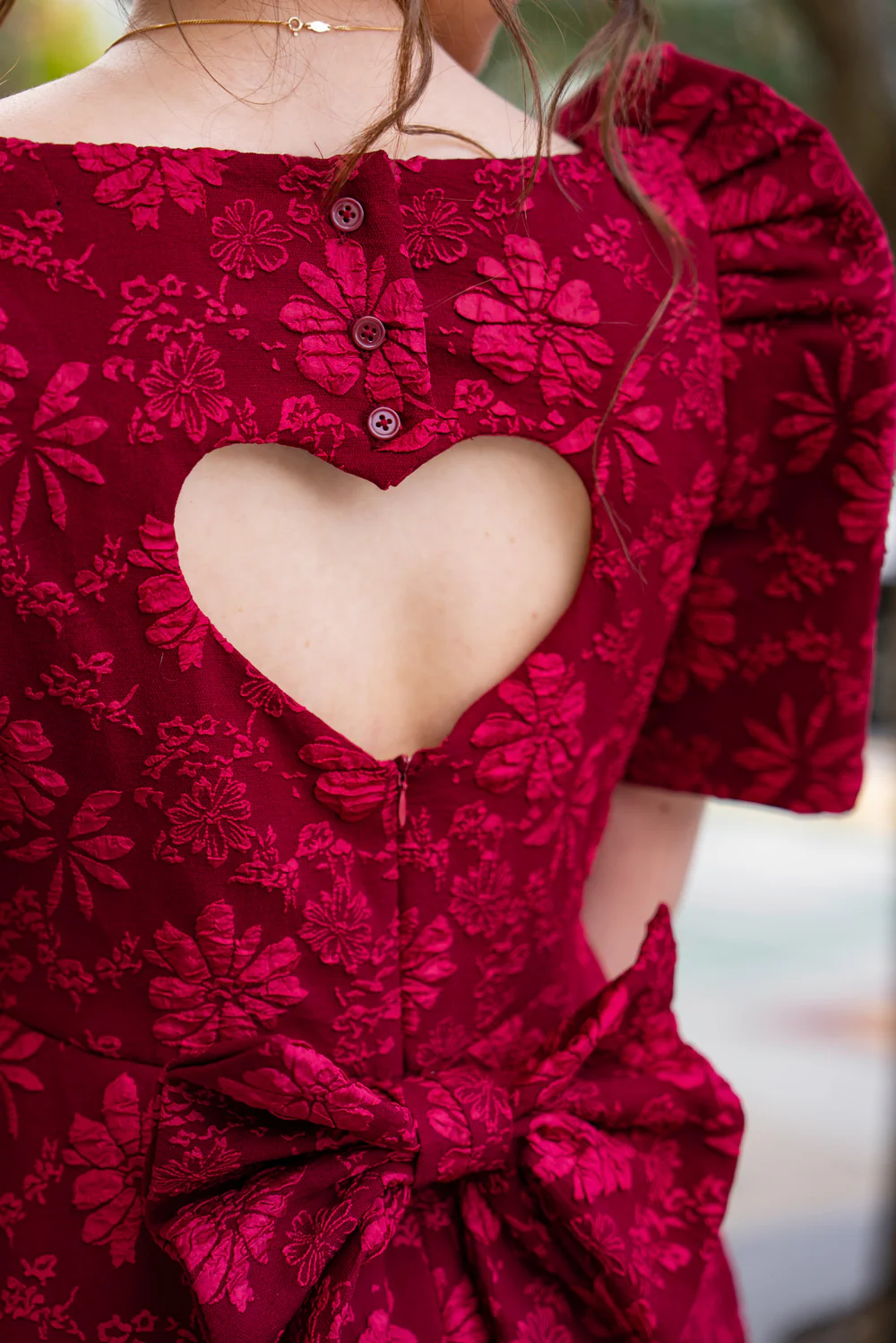 'Love' Midi Filipiniana Dress (Rose Red) - Image 4