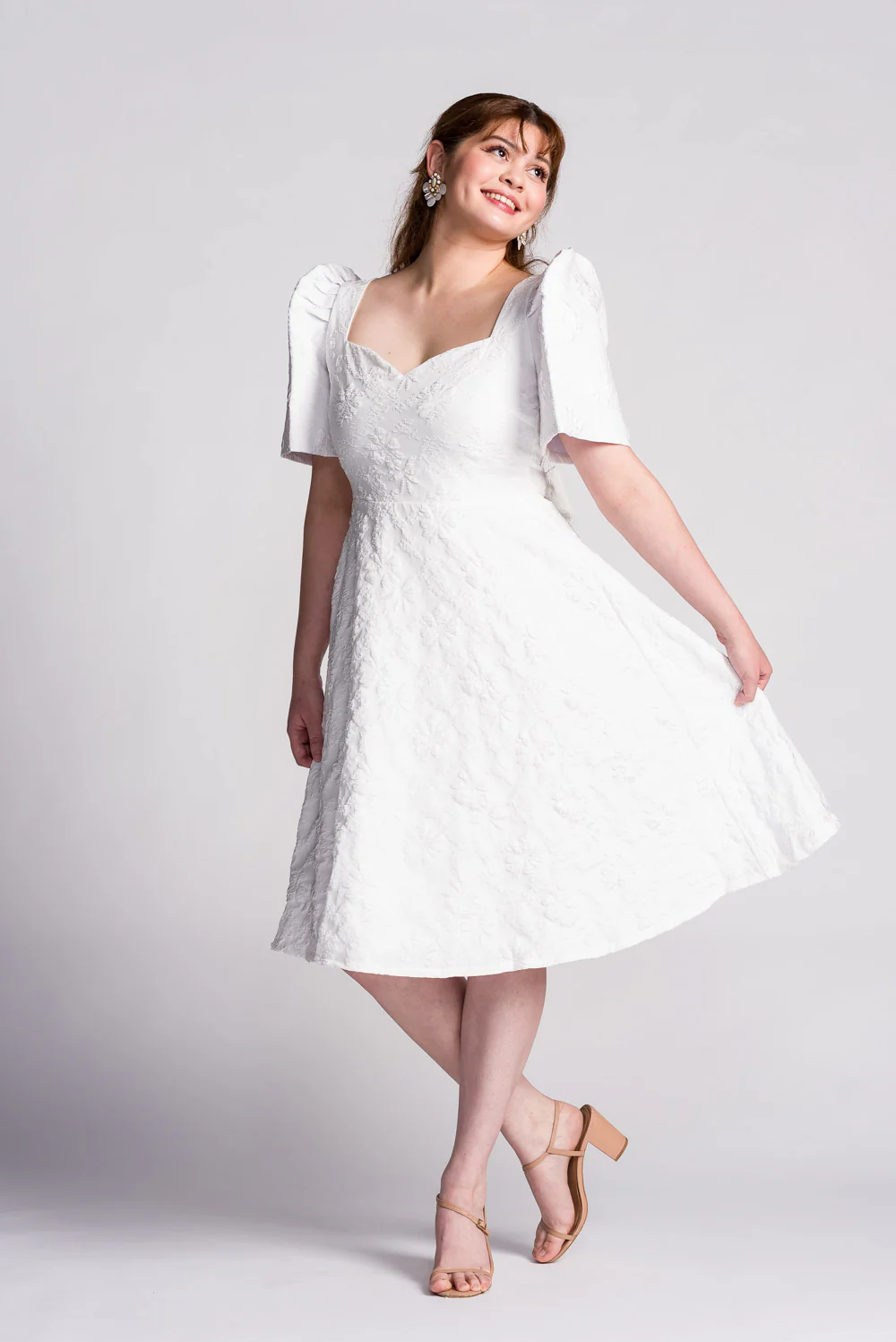 'Love' Midi Filipiniana Dress (Snow White) - Image 10