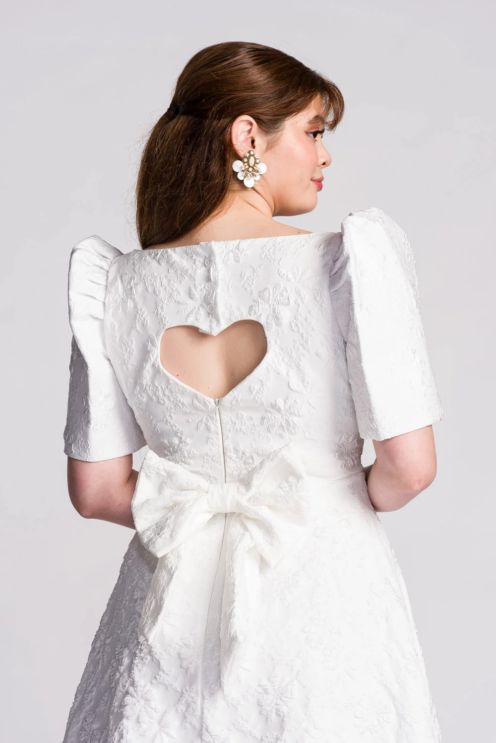 'Love' Midi Filipiniana Dress (Snow White) - Image 11