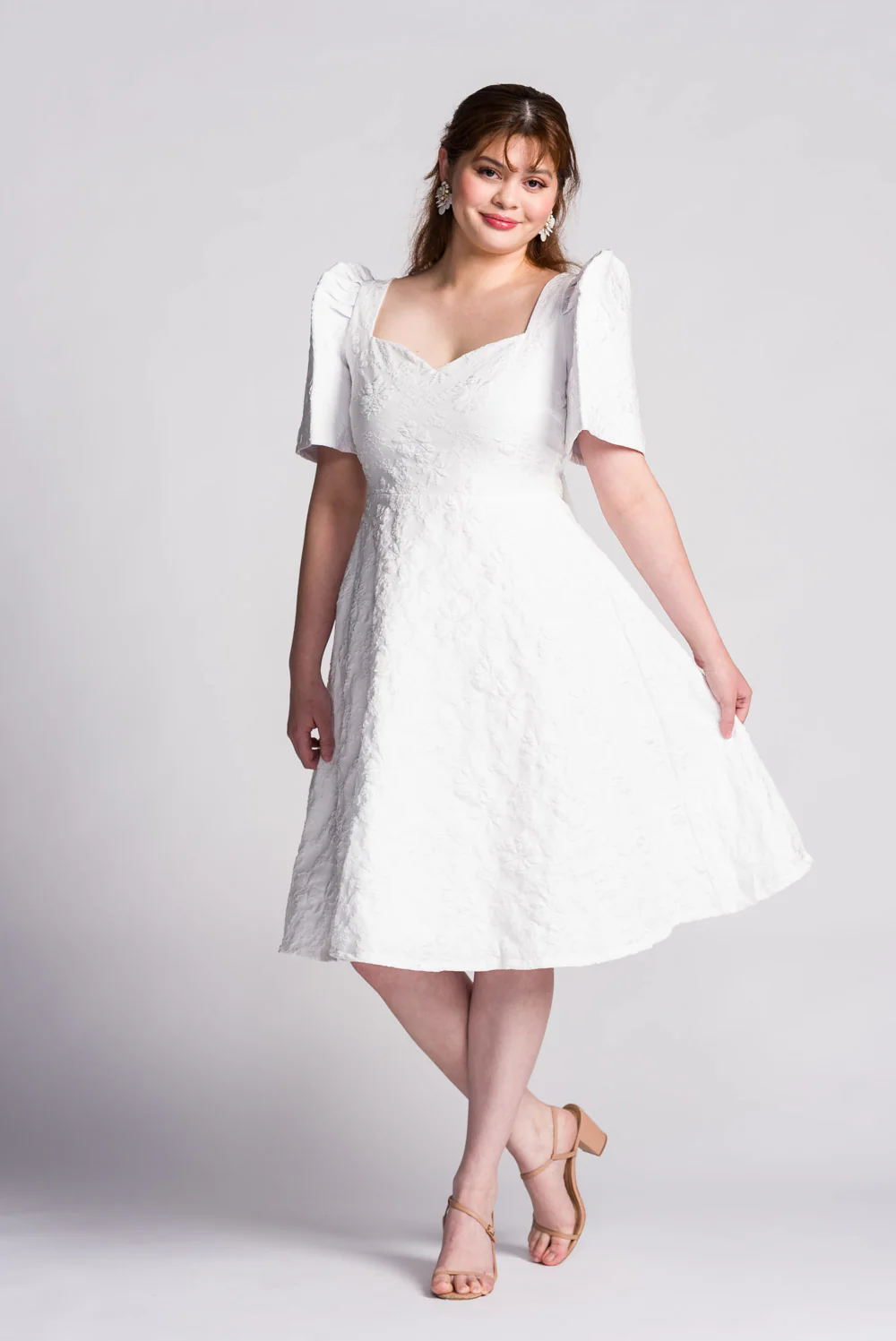 'Love' Midi Filipiniana Dress (Snow White) - Image 13
