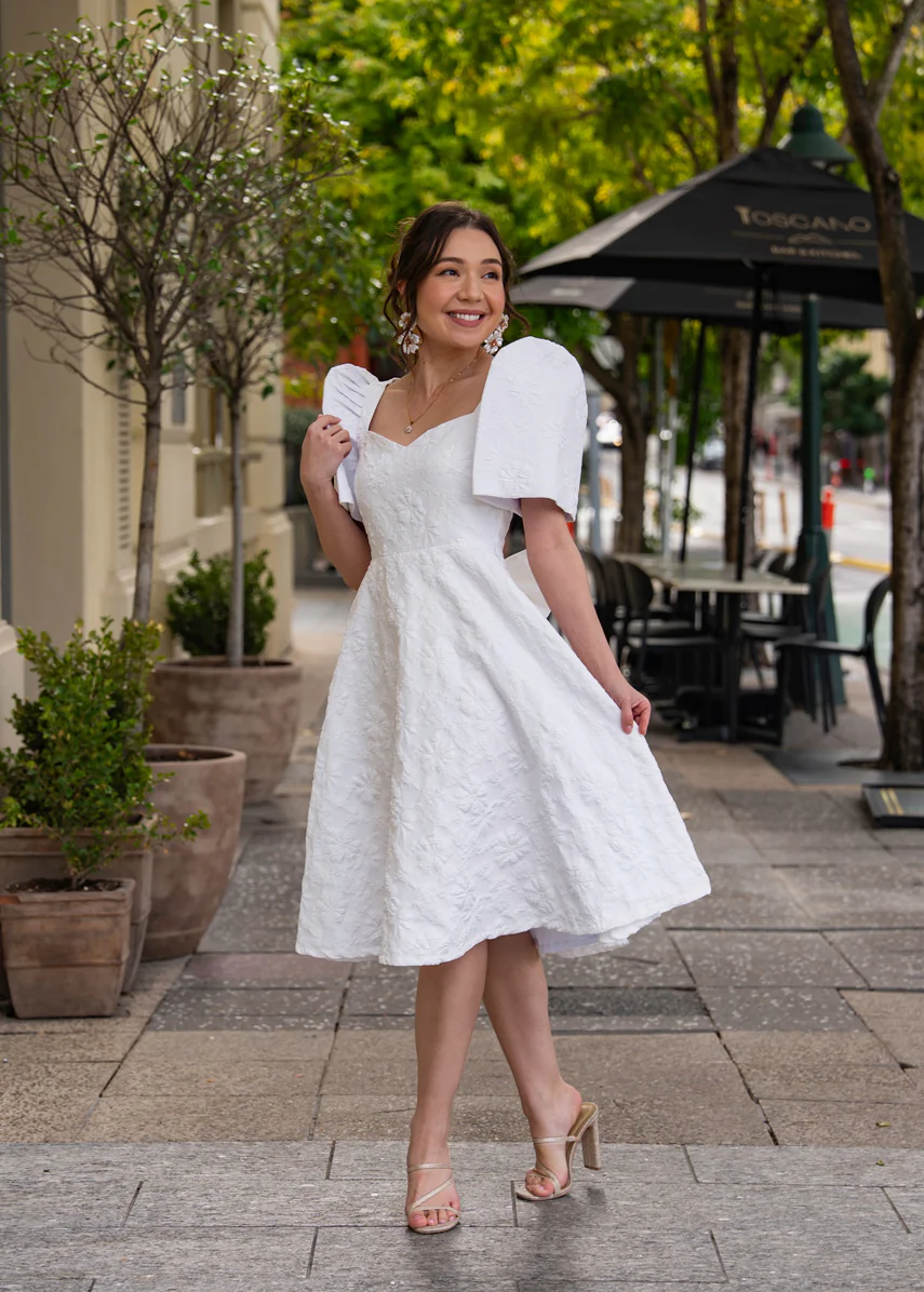 'Love' Midi Filipiniana Dress (Snow White) - Image 15