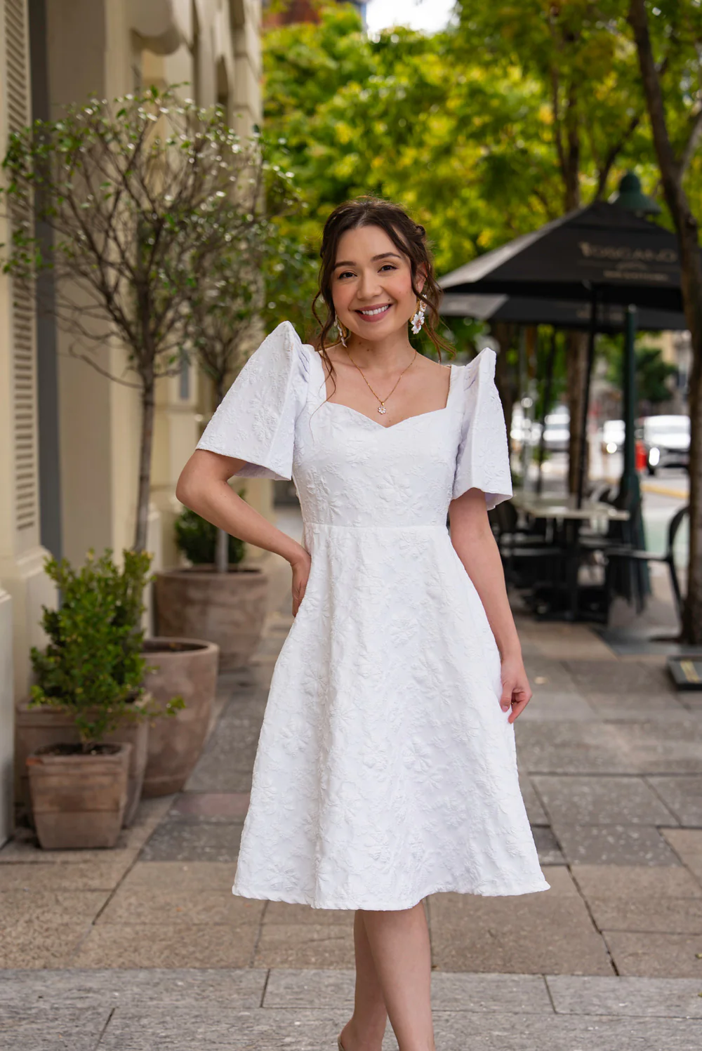 'Love' Midi Filipiniana Dress (Snow White) - Image 17