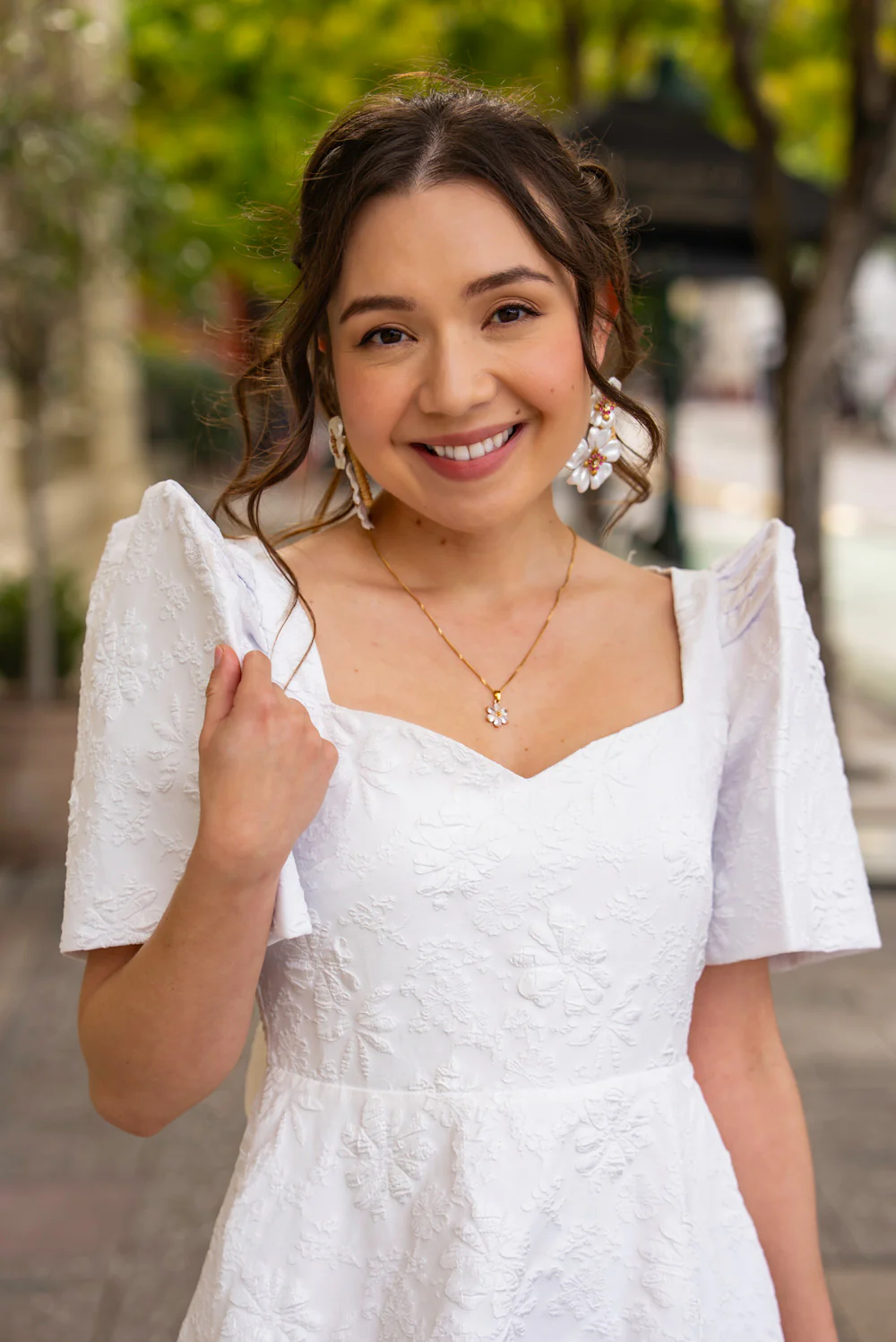 'Love' Midi Filipiniana Dress (Snow White) - Image 18