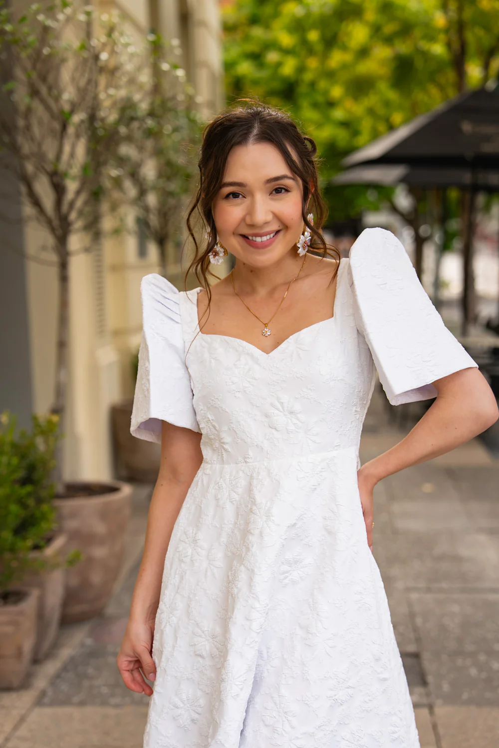 'Love' Midi Filipiniana Dress (Snow White) - Image 20