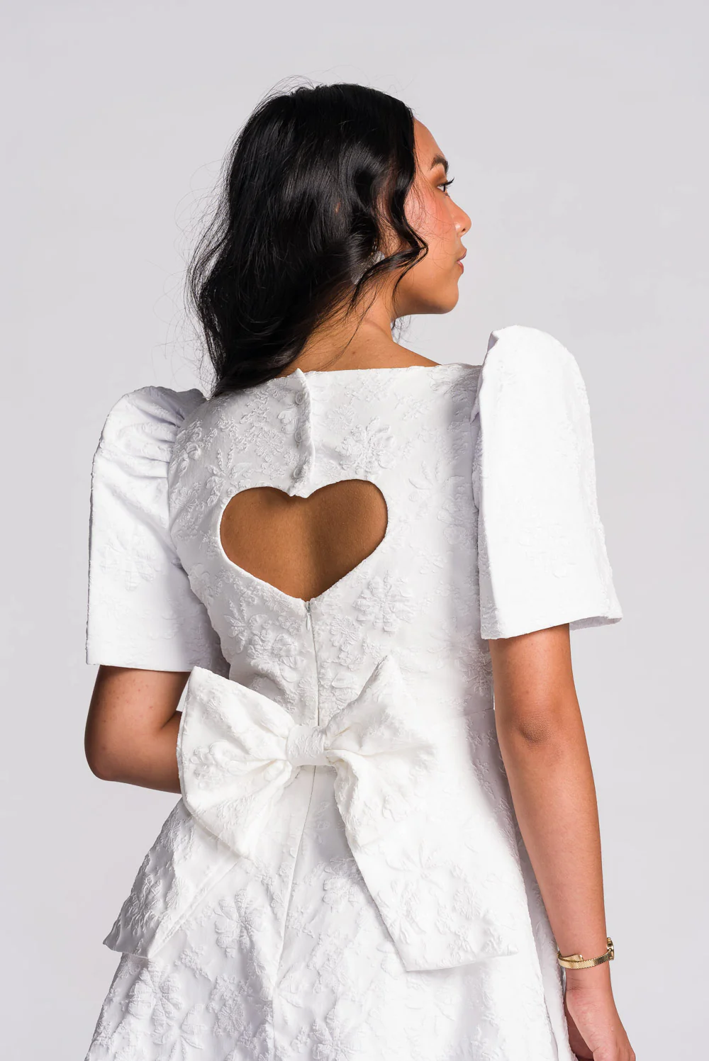 'Love' Midi Filipiniana Dress (Snow White) - Image 4