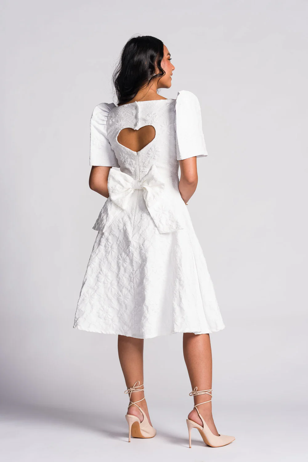 'Love' Midi Filipiniana Dress (Snow White) - Image 6
