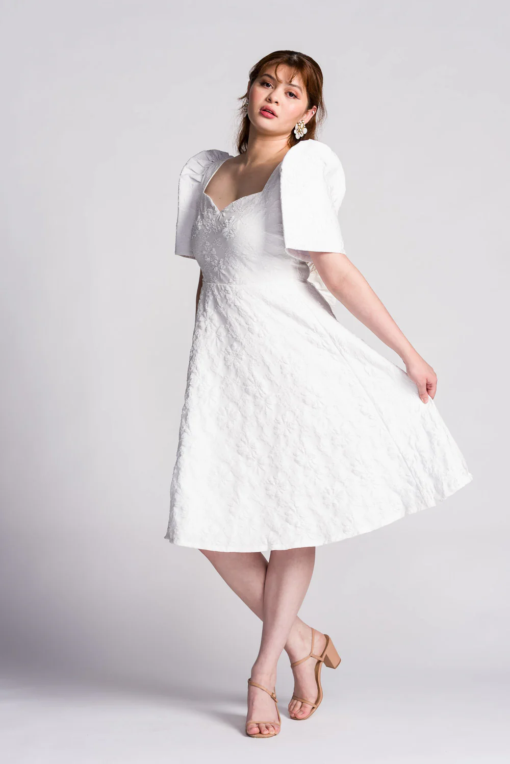 'Love' Midi Filipiniana Dress (Snow White) - Image 8