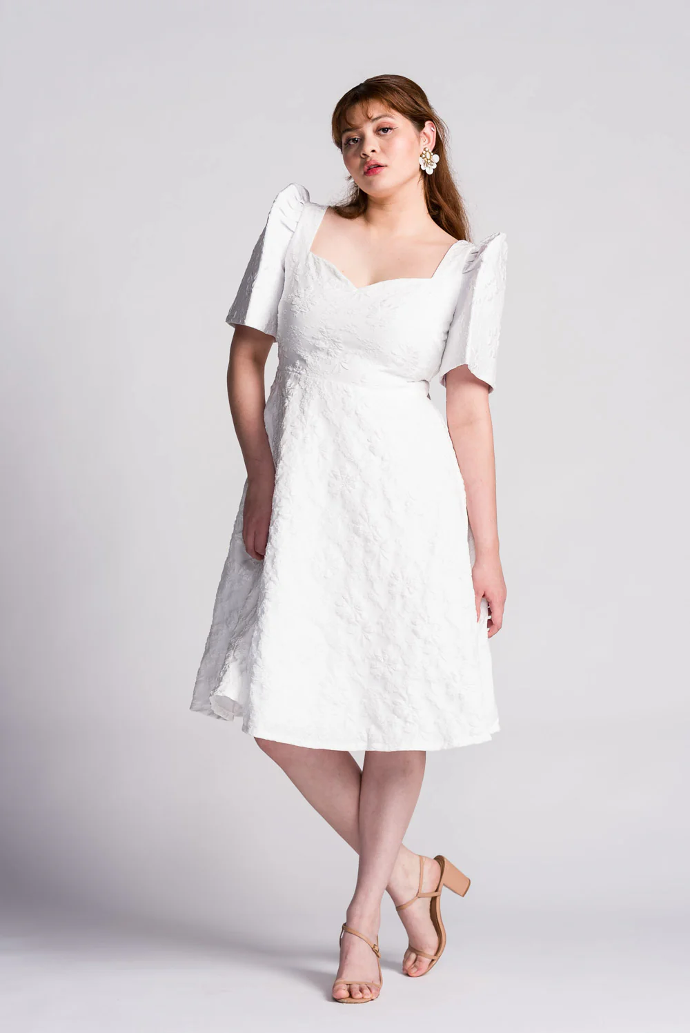 'Love' Midi Filipiniana Dress (Snow White) - Image 9